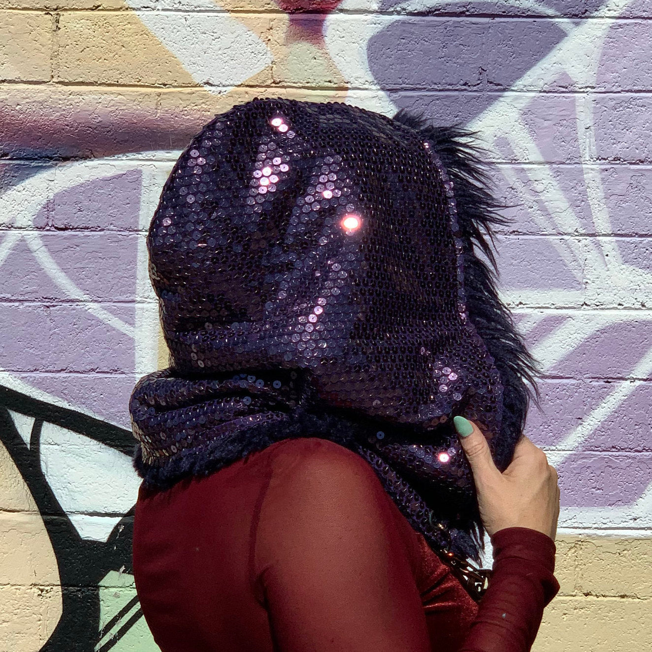 Purple Disco Sequin Hood
